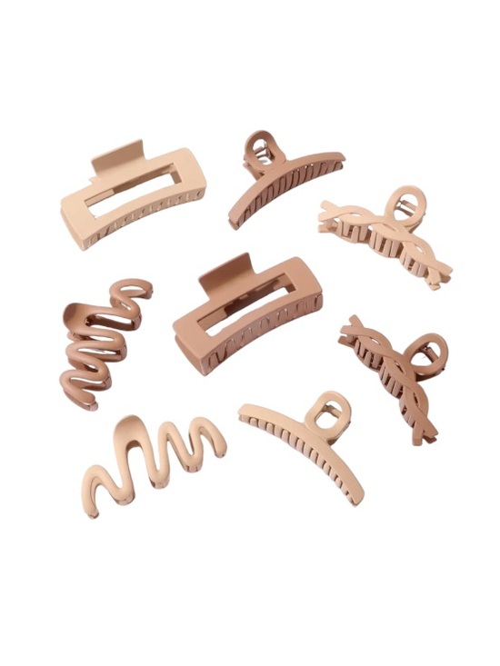 Accessories - 8 Pack Neutral Matte Hair Claw Clips